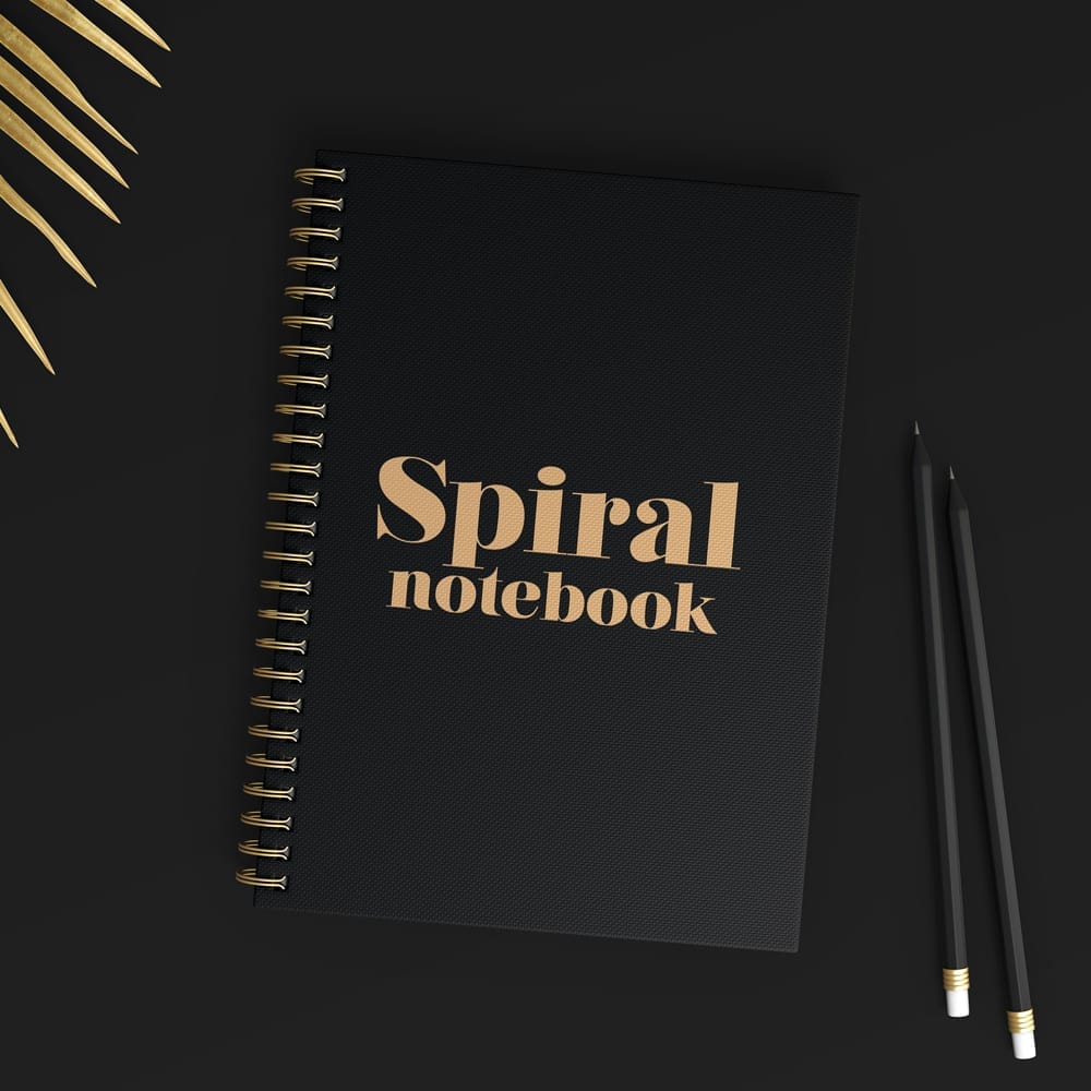 Free Spiral Notebook Mockup PSD