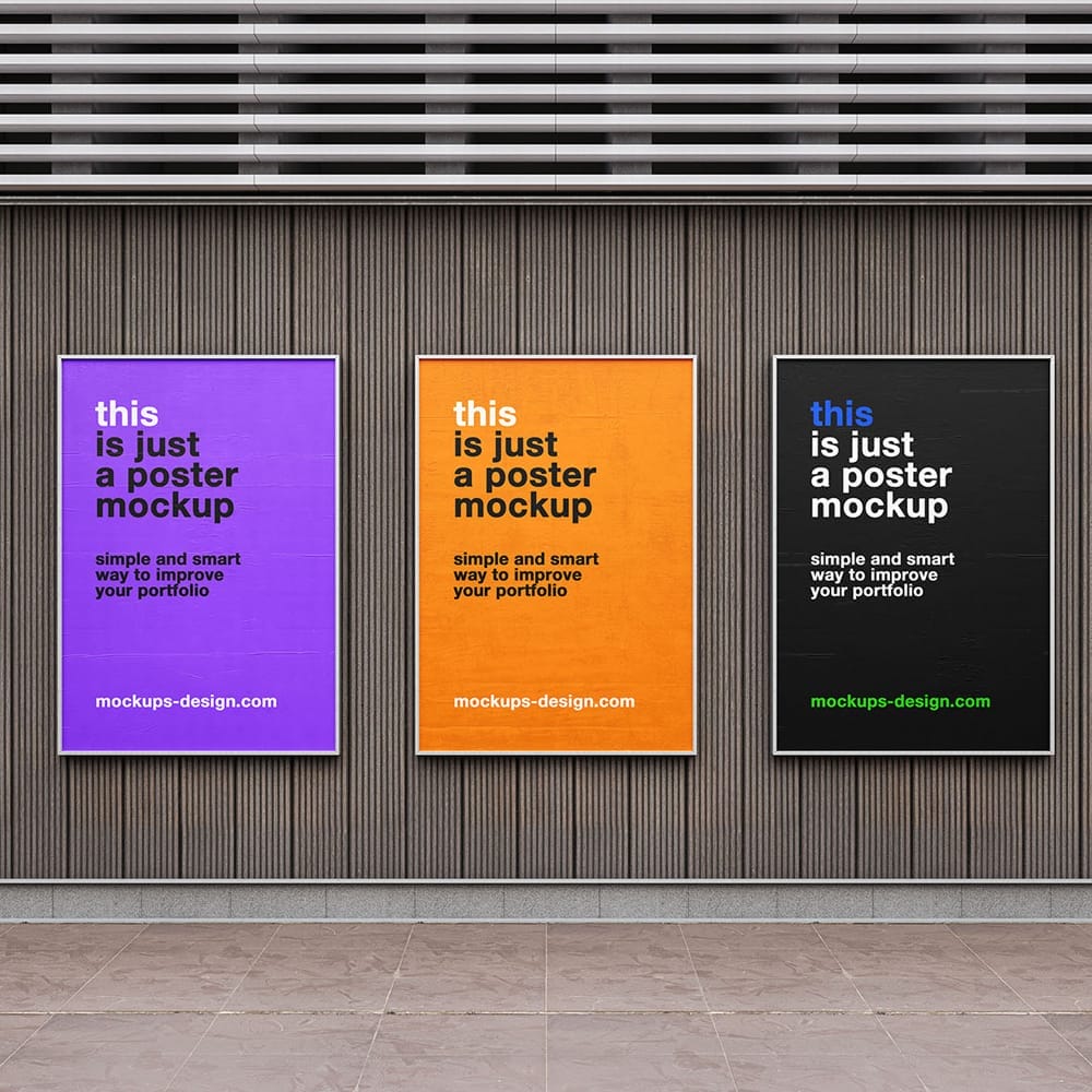 Free Street Poster Frames Mockup PSD