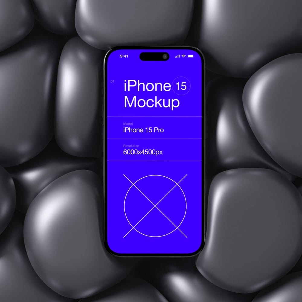 Free Stylish iPhone 15 Mockup PSD
