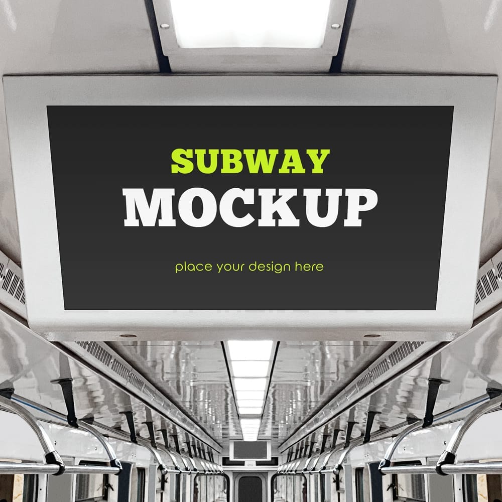 Free Subway Advertising Mockup PSD