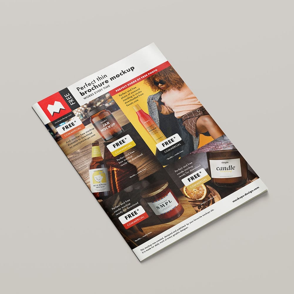 Free Thin Magazine Mockup PSD