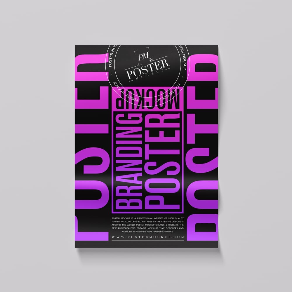 Free Top View Branding Poster Mockup Template PSD