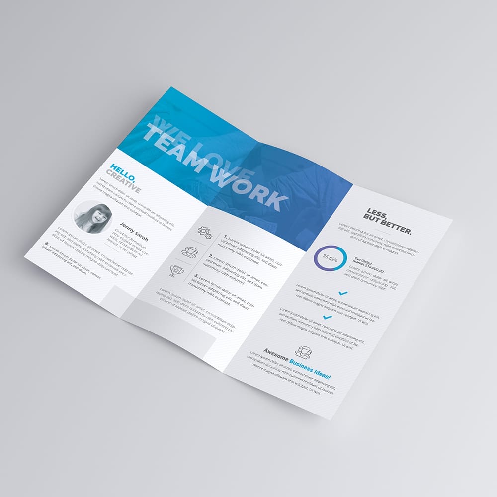 Free US Letter Trifold Brochure Mockup PSD