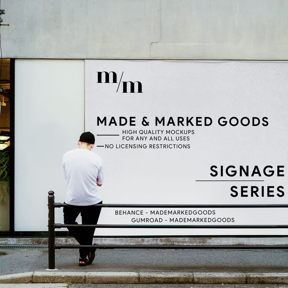 Free Urban Wall Billboard Mockup PSD