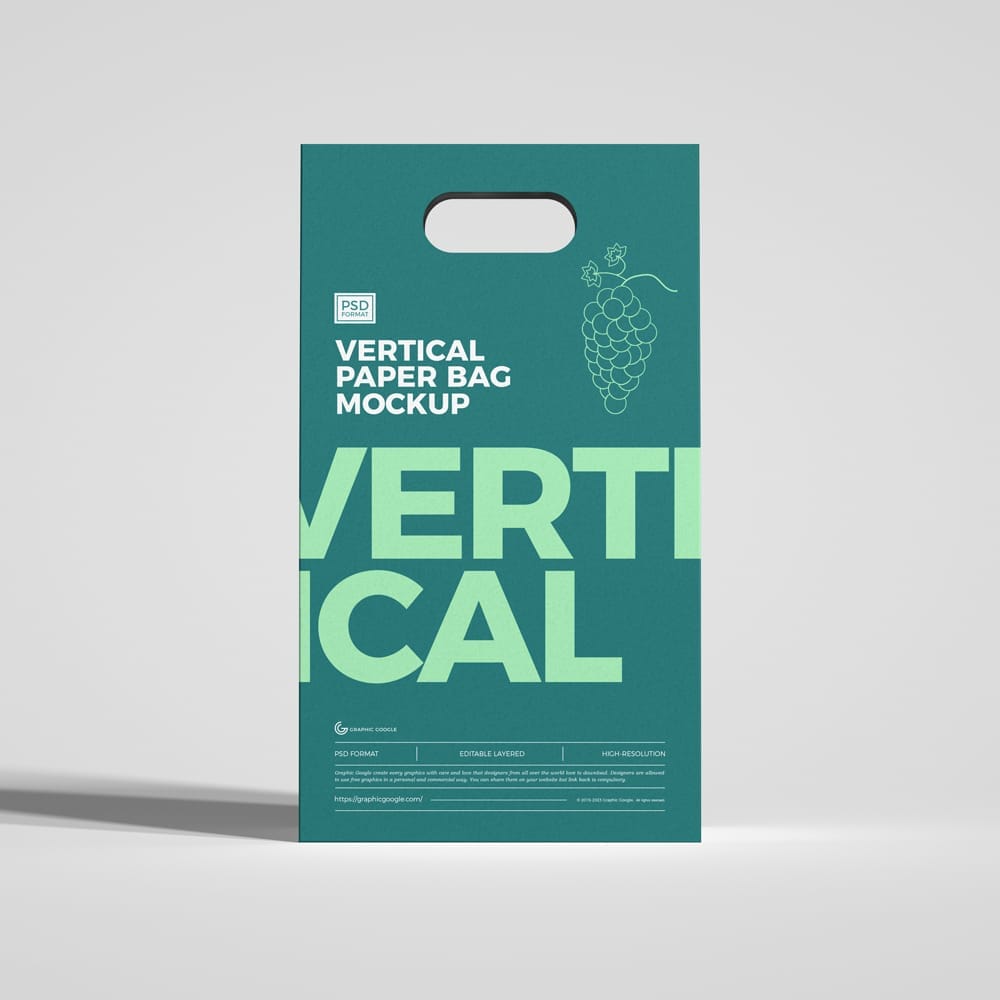 Free Vertical Paper Bag Mockup PSD