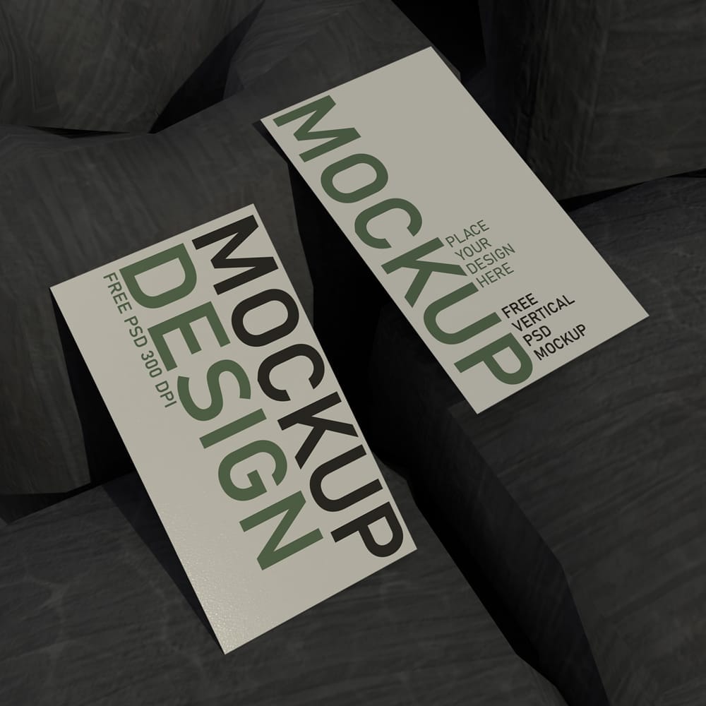 Free White Business Card Mockup Template PSD