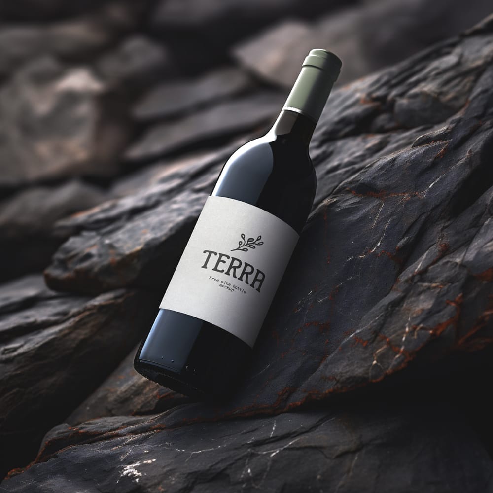 Free Wine Bottle Mockup Design PSD
