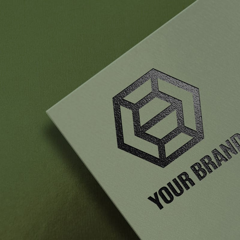 Green Paper Logo Mockup PSD