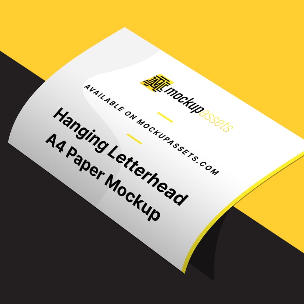 Hanging Letterhead A4 Paper Mockup PSD