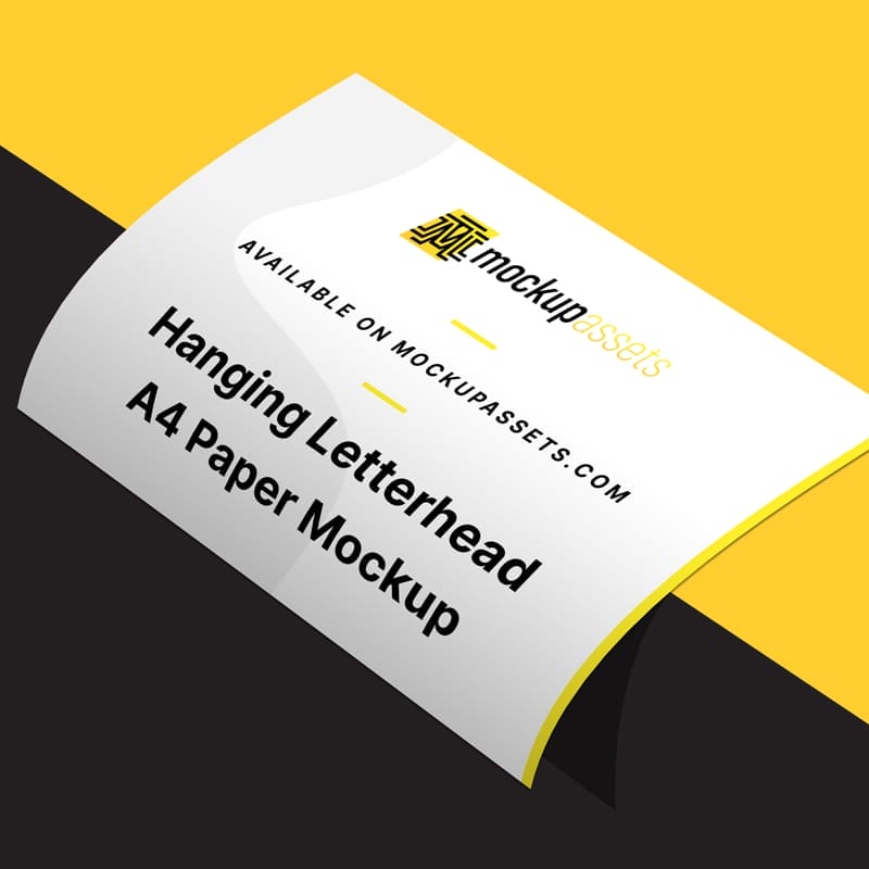 Hanging Letterhead A4 Paper Mockup