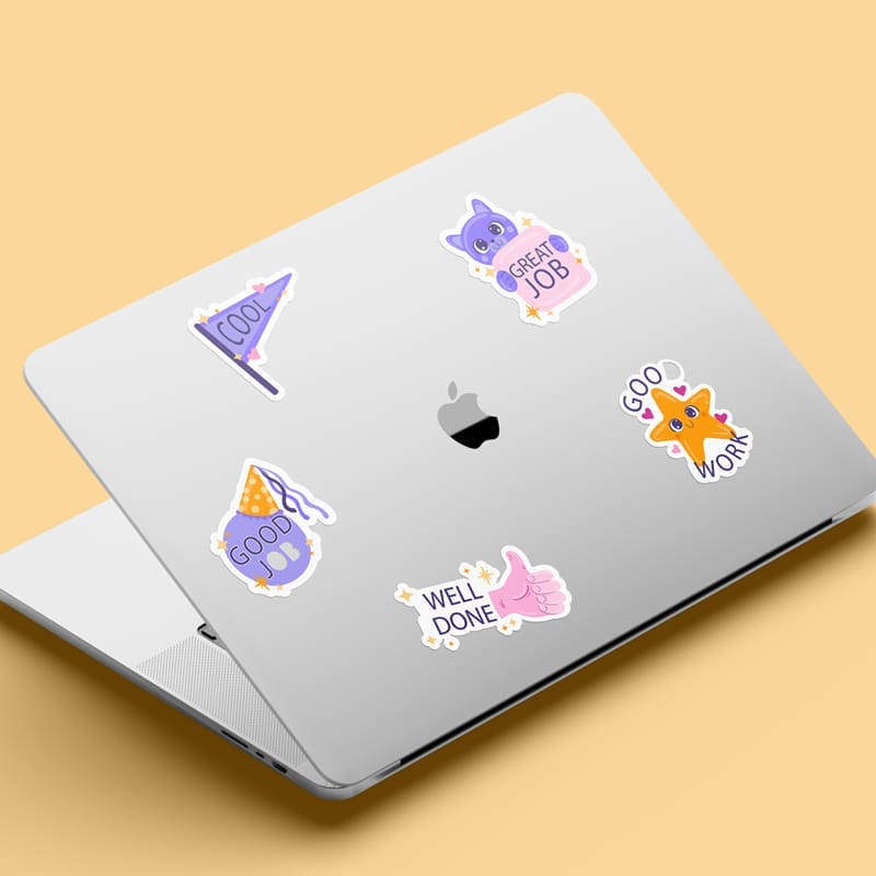 Laptop Sticker Mockup