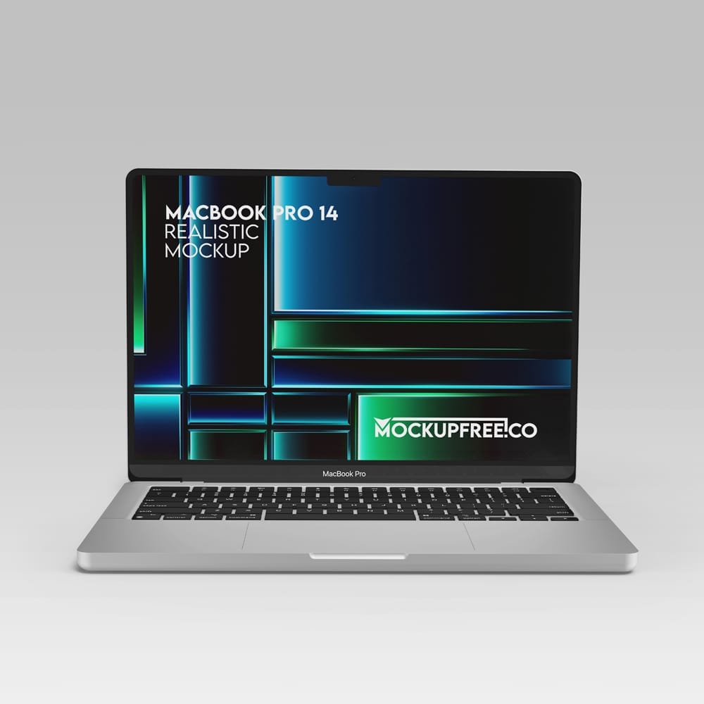 MacBook Pro 14 Realistic Mockup Template PSD