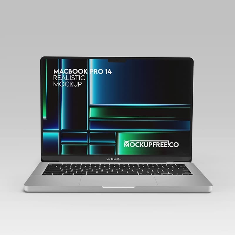 MacBook Pro 14 Realistic Mockup Template PSD