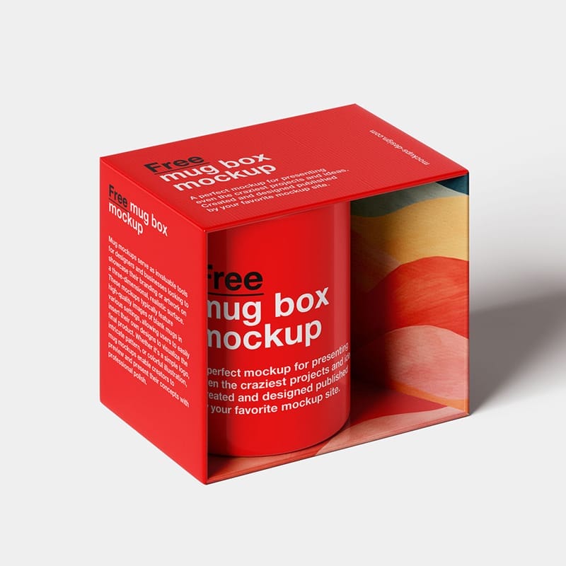Mug in the Box Mockup PSD