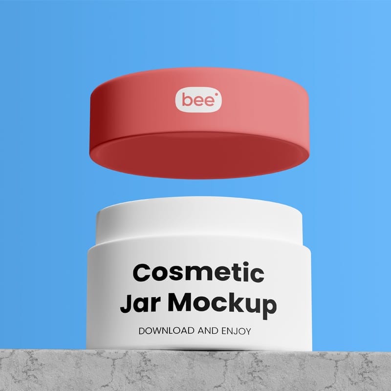 Open Cosmetic Jar Mockup PSD