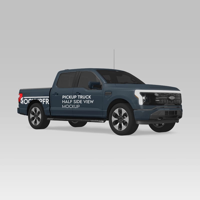 Pickup Truck Half Side View Mockup