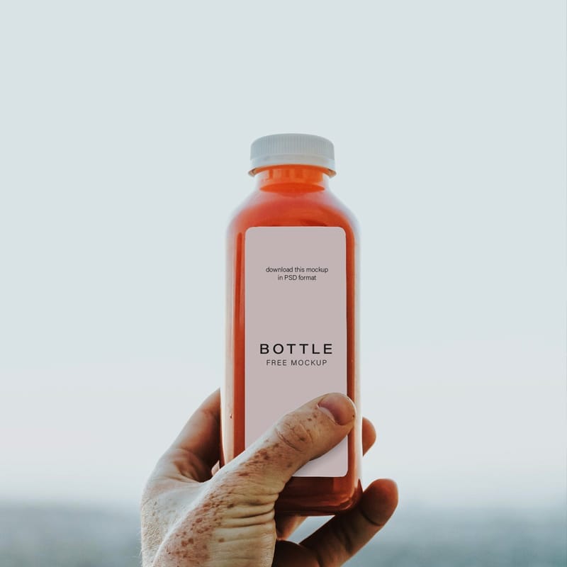 Free Plastic Juice Bottle Mockup PSD