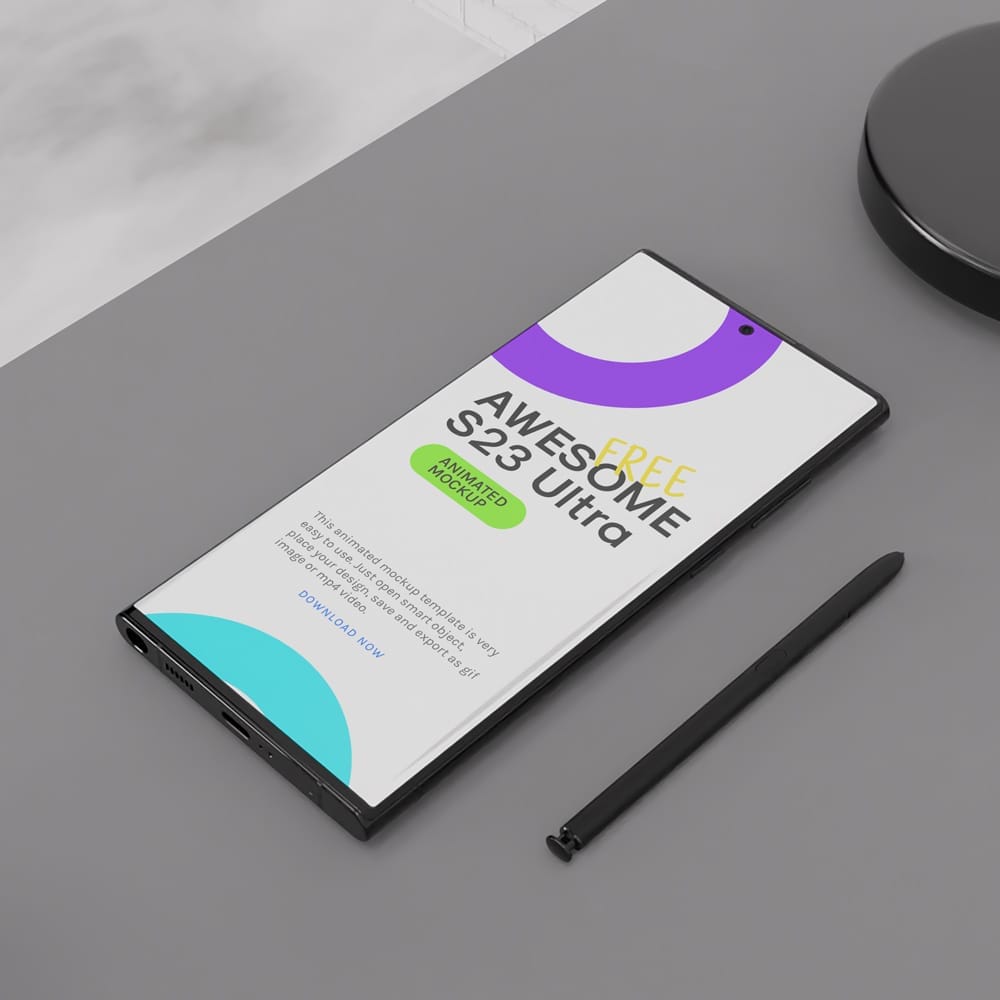 Samsung Galaxy S23 Ultra High Resolution Mockup PSD