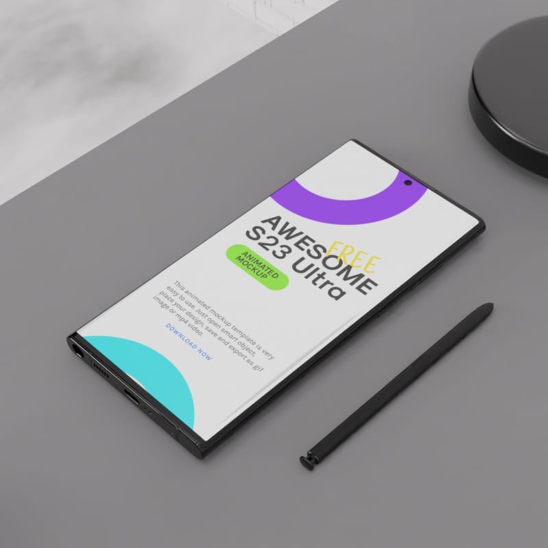 Samsung Galaxy S23 Ultra High Resolution Mockup