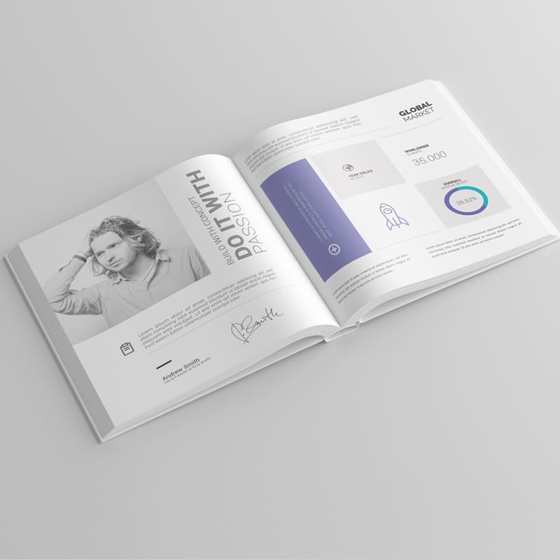 Square Hardcover Book Mockup Template PSD