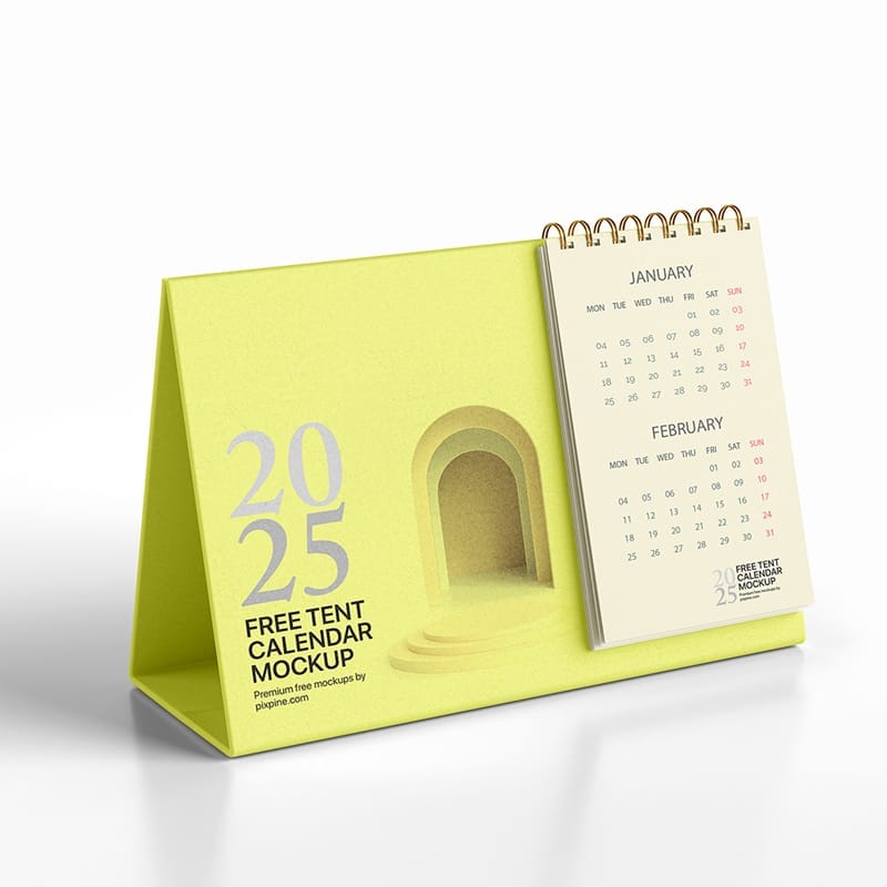 Free tent calendar mockup psd