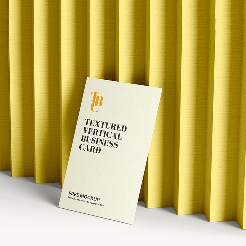 Textured Vertical Business Card Mockup Template PSD