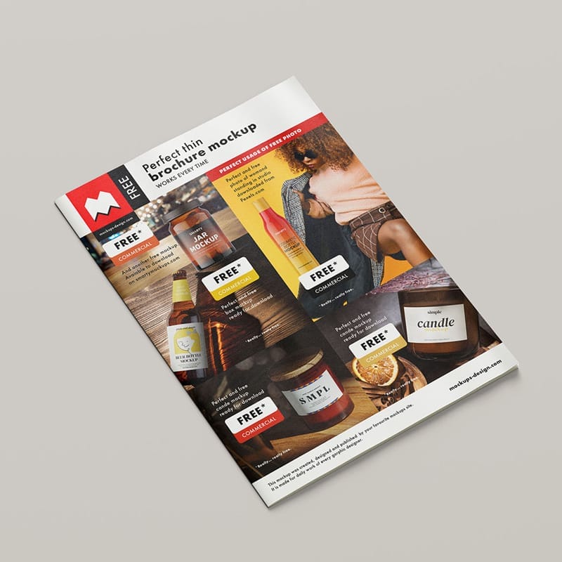 Thin Magazine Mockup PSD