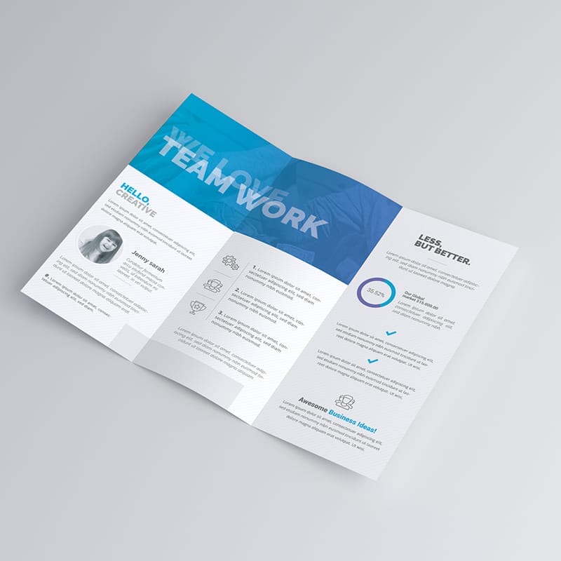 US Letter Trifold Brochure Mockup PSD