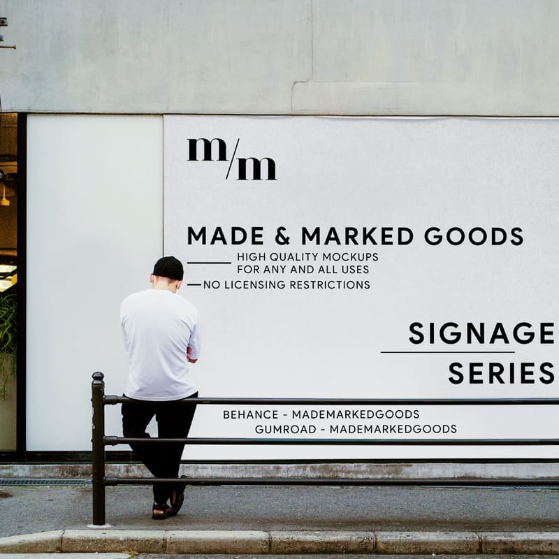 Urban Wall Billboard Mockup PSD