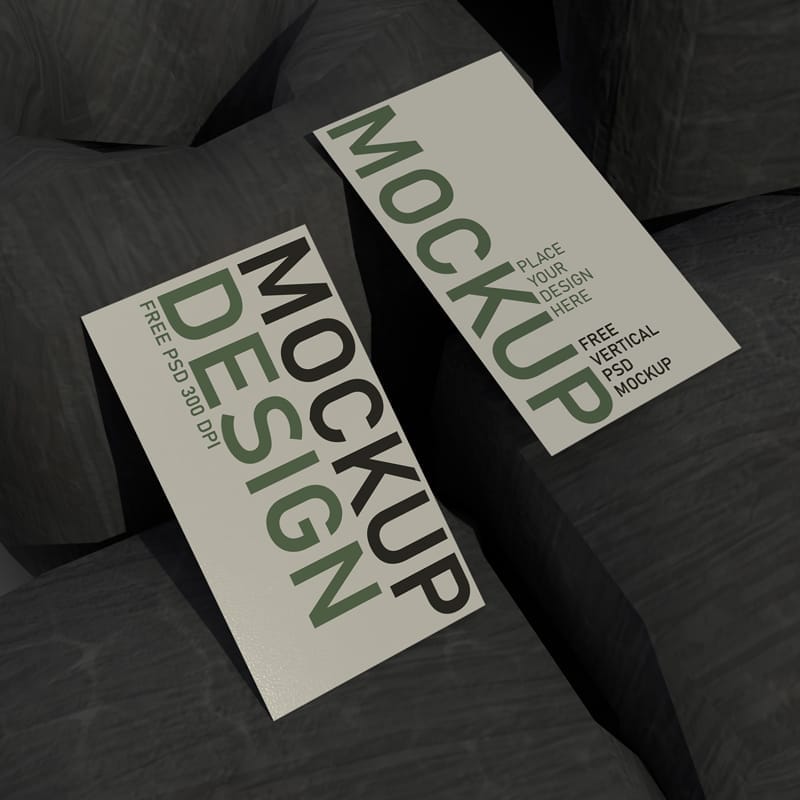 White Business Card Mockup Template PSD