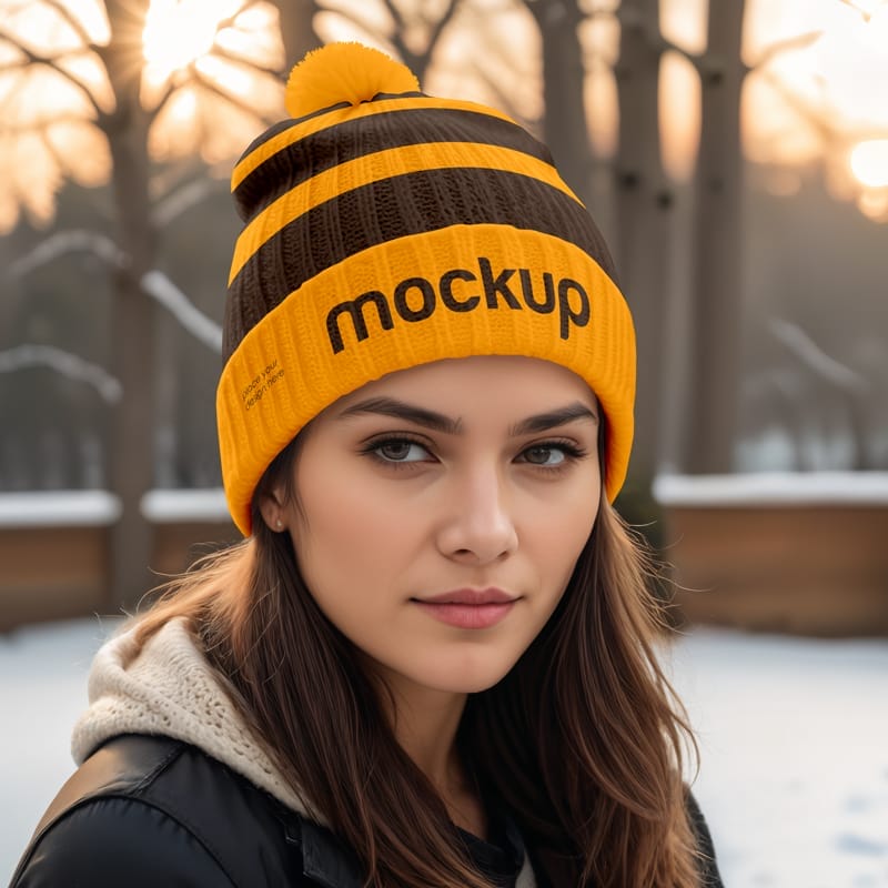 Winter Hat Mockup PSD