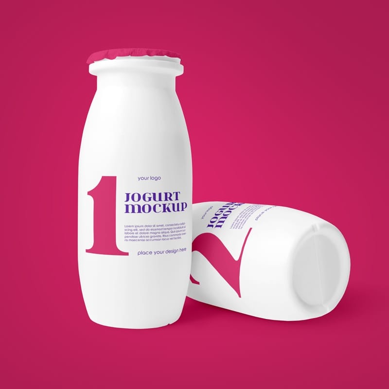 Yogurt Bottle Mockup PSD