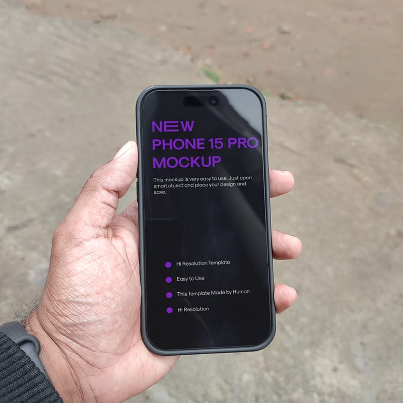 iPhone 15 Pro Photo Mockup PSD