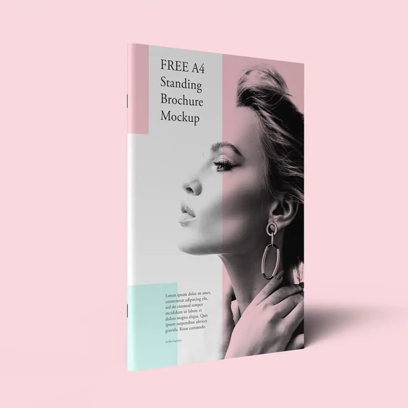 A4 Standing Brochure Mockup PSD