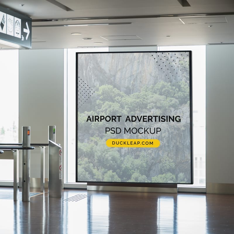 Airport Advertising Screen Mockup PSD