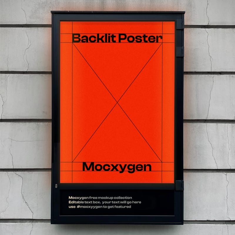 Free Backlit Poster Mockup PSD