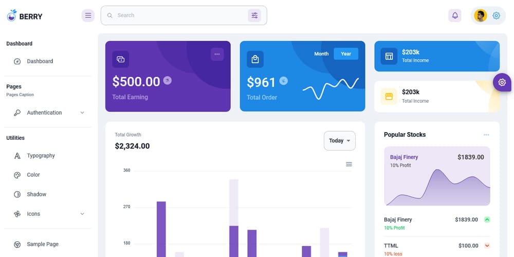 Berry MUI React Admin Template