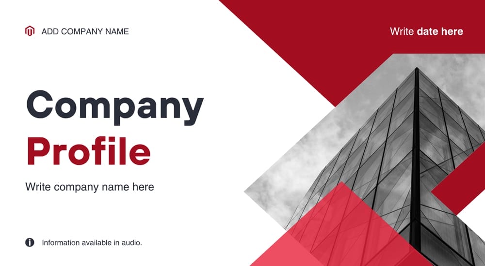 Minimalist blank company profile Canva template providing a basic structure for business presentations.