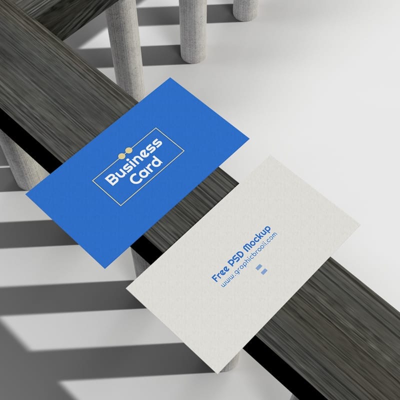Blue Business Card Mockup PSD