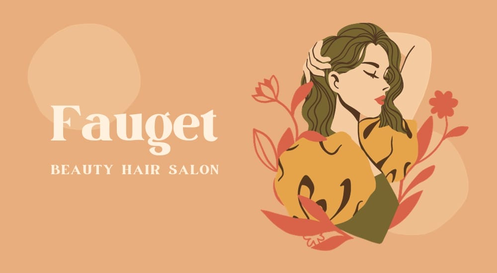 Boho Feminine Beauty Hair Salon Business Card Template