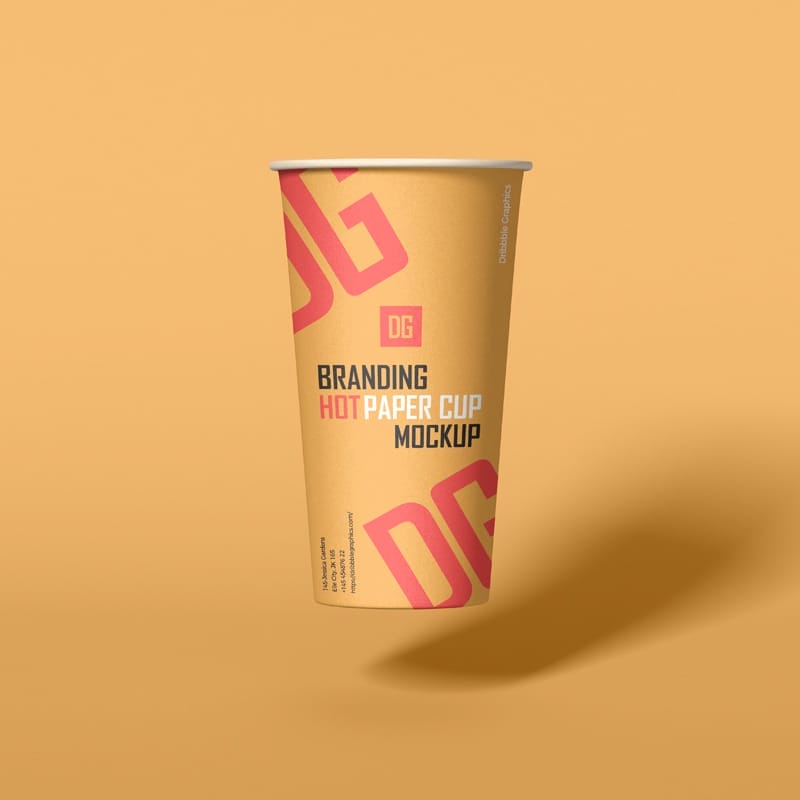 Branding Hot Paper Cup Mockup PSD