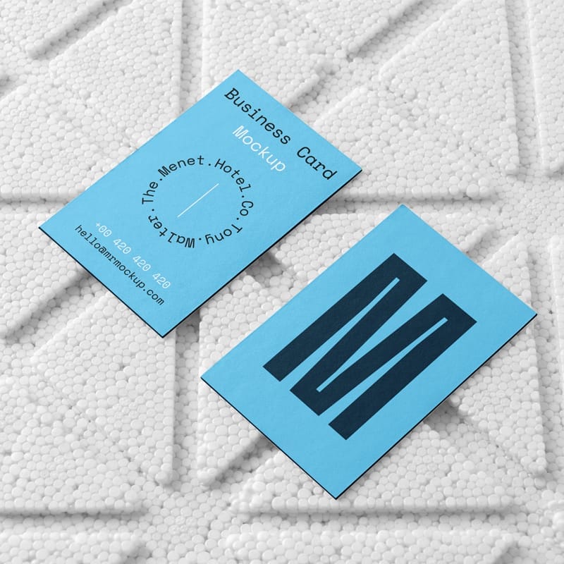 Business Cards on Styrofoam Mockup PSD