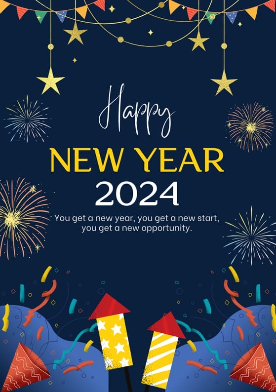 Colorful Happy New Year Poster Template