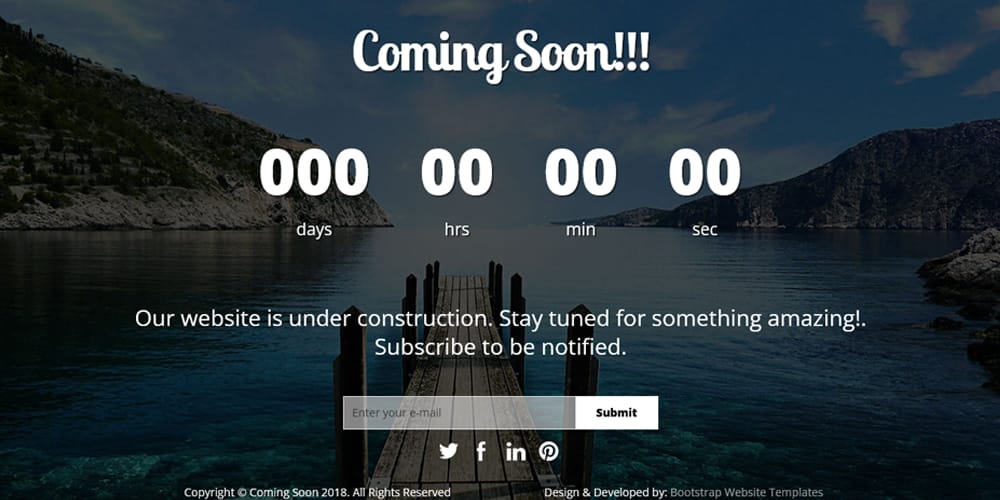 Coming soon Website Template