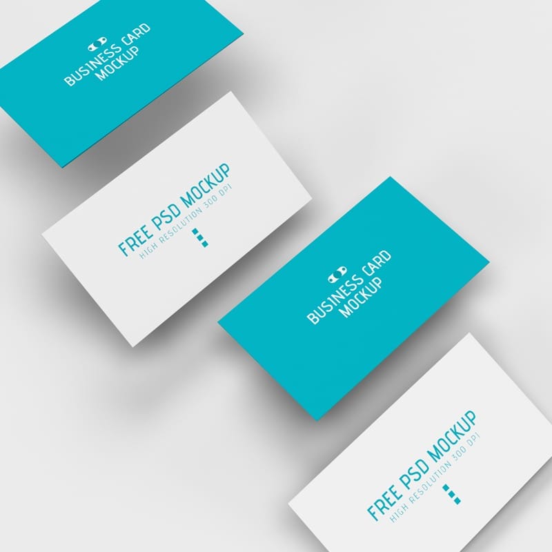 Flat Minimal Business Card Mockup PSD