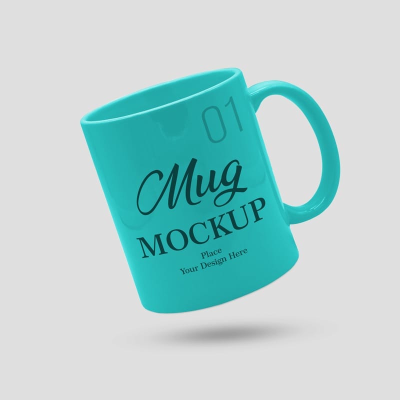 Floating Mug Mockup Design PSD