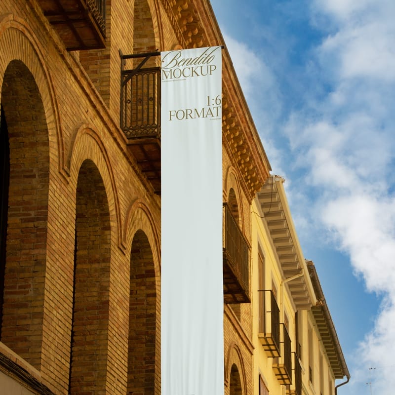 Flying Banner Mockup PSD