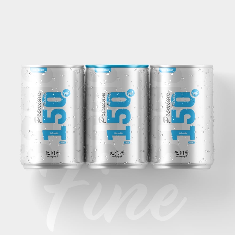 Free 150ml Soda Can Mockup PSD