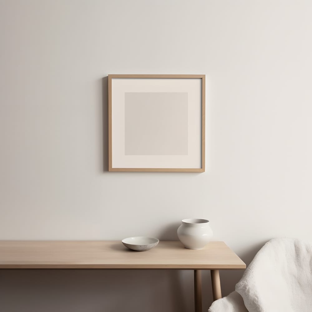 Free 1x1 Light Wood Frame Mockup PSD