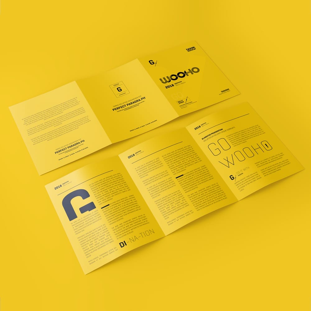 Free 3-Fold US Letter Brochure Mockup PSD